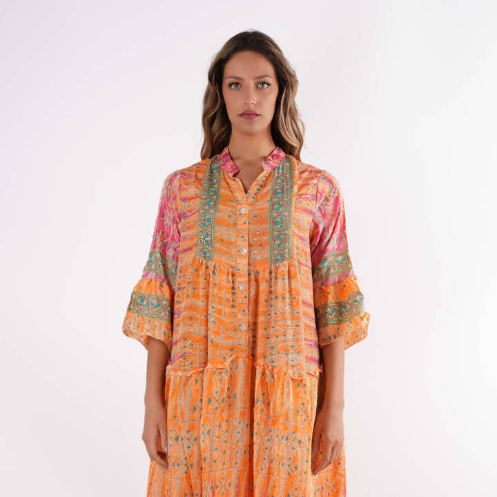 Long Boho-Chic Dress With Embroidered Geometric Pattern and other Purchase Wholesale la fashion. Free Returns & Net 60 Terms on Zsbt Fashion trending on Zsbt Fashion.